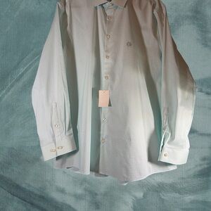 JF J. Ferrar Men's Slim Fit Stretch Aqua Diamond XXL 18-18.5 34-35